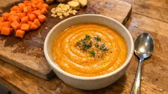 ซุปแครอทขิงเนื้อเนียนหอมละมุน ทำง่าย กินอุ่นๆ แล้วสบายท้อง