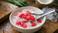 ทับทิมกรอบสูตรไทยแท้ เม็ดสวยกรอบนุ่ม หอมกะทิอบควันเทียน